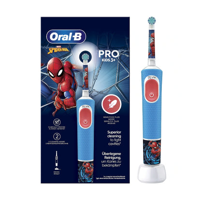 Oral-B | Vitality PRO Kids Spiderman | Rechargeable Electric Toothbrush | For Kids | 2 Modes | 1 Brush Head