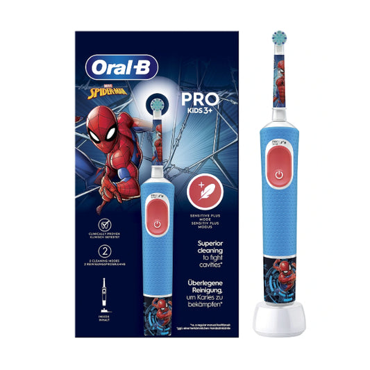 Oral-B | Vitality PRO Kids Spiderman | Rechargeable Electric Toothbrush | For Kids | 2 Modes | 1 Brush Head