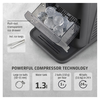 Caso | IceBall Pro | 03404 | Ice Ball Maker | 1.3 L | 130 W | Matt Black