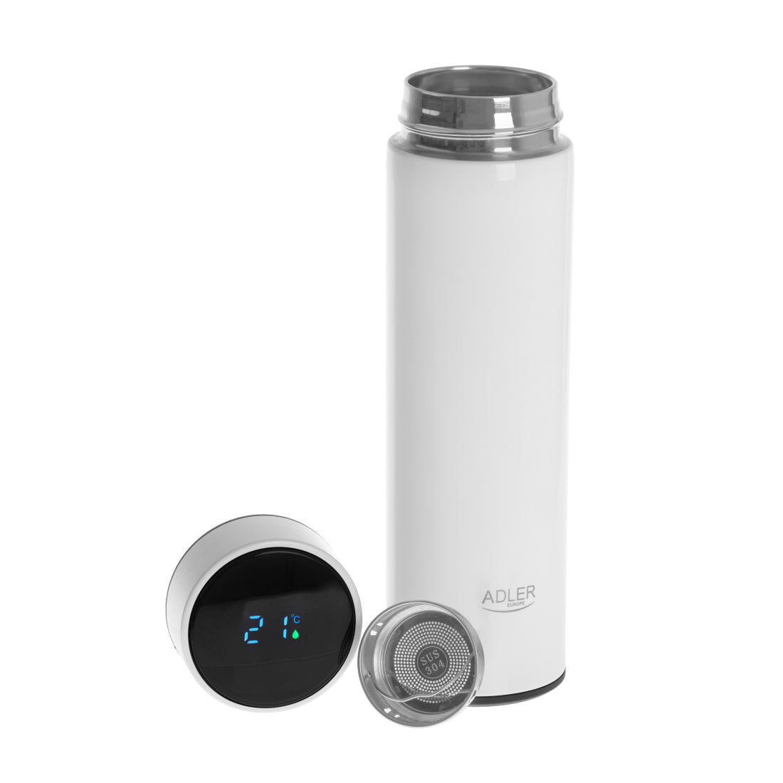 Adler | AD 4506w | 473 ml | LED Thermal Flask | Stainless Steel | White