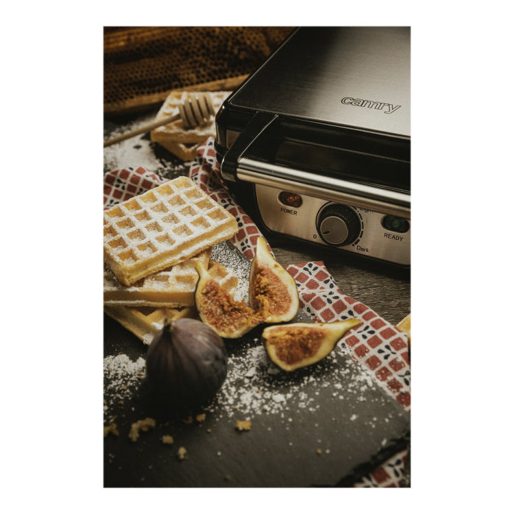 Camry | CR 3025 | 1500 W | Waffle Maker | 4 Waffles | Black/Silver