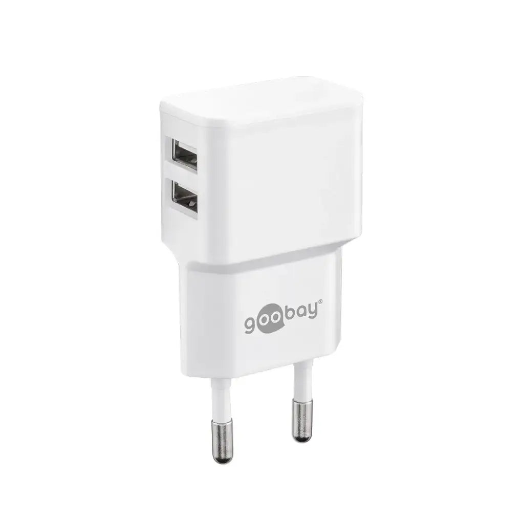 Goobay | Power adapter | 4 pin USB Type A | Europlug (power CEE 7/16) | 12 Watt | White