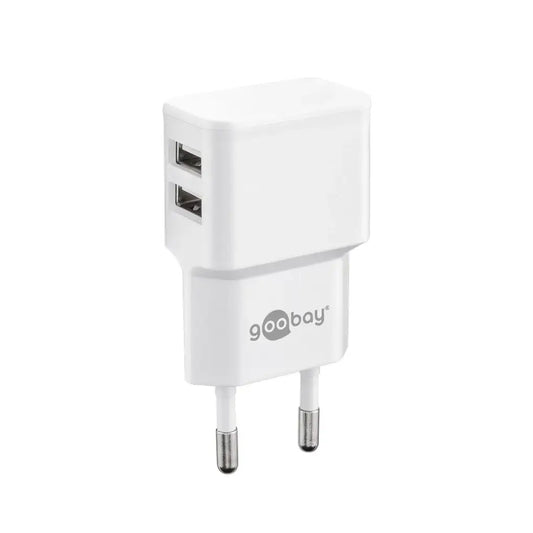 Goobay | Power adapter | 4 pin USB Type A | Europlug (power CEE 7/16) | 12 Watt | White