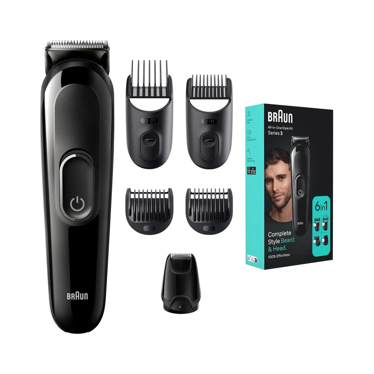 Braun | Trimmer | 6-in-1 Style Kit 3 MGK3410 | Cordless | Number of length steps 13 | Black
