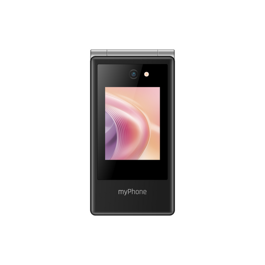 myPhone | Tango 2 | TEL001110 | 4G Feature Phone | Dual Screen | 3.5" IPS | Dual-SIM | 1700 mAh | Black/Silver