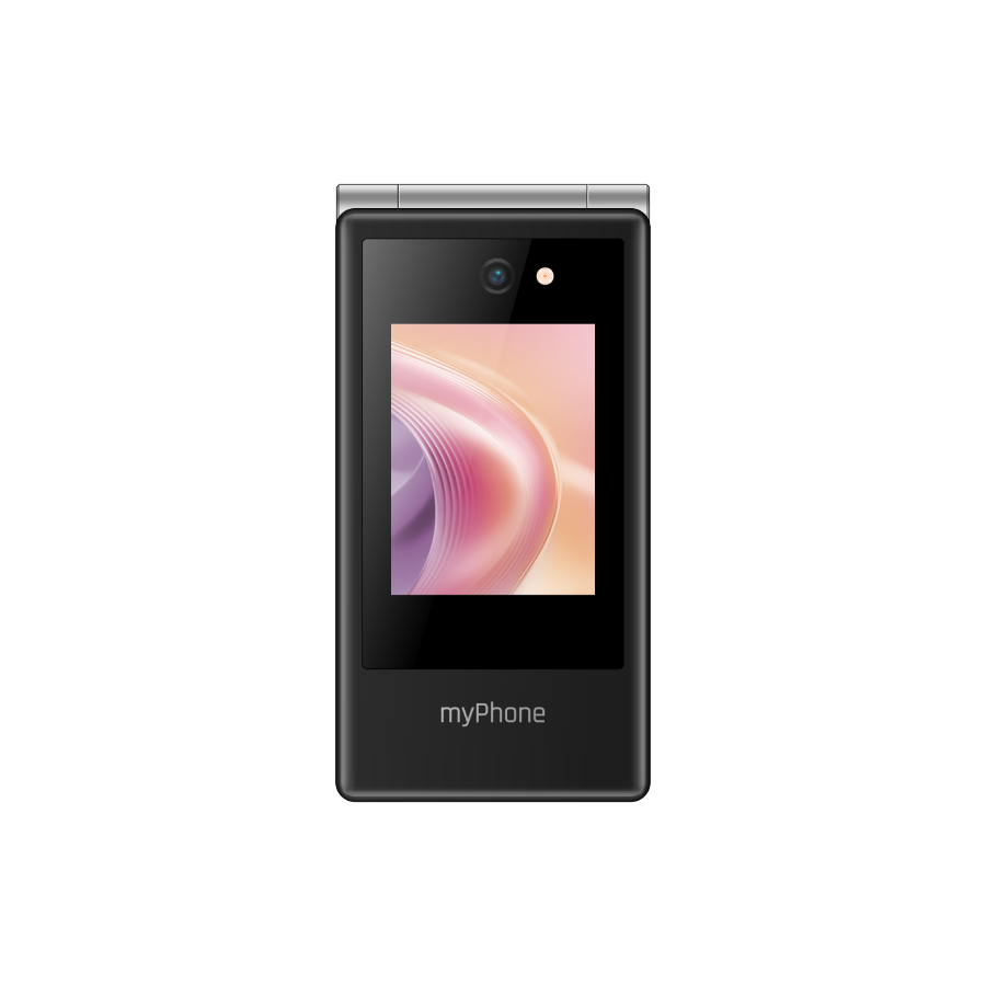 myPhone | Tango 2 | TEL001110 | 4G Feature Phone | Dual Screen | 3.5" IPS | Dual-SIM | 1700 mAh | Black/Silver