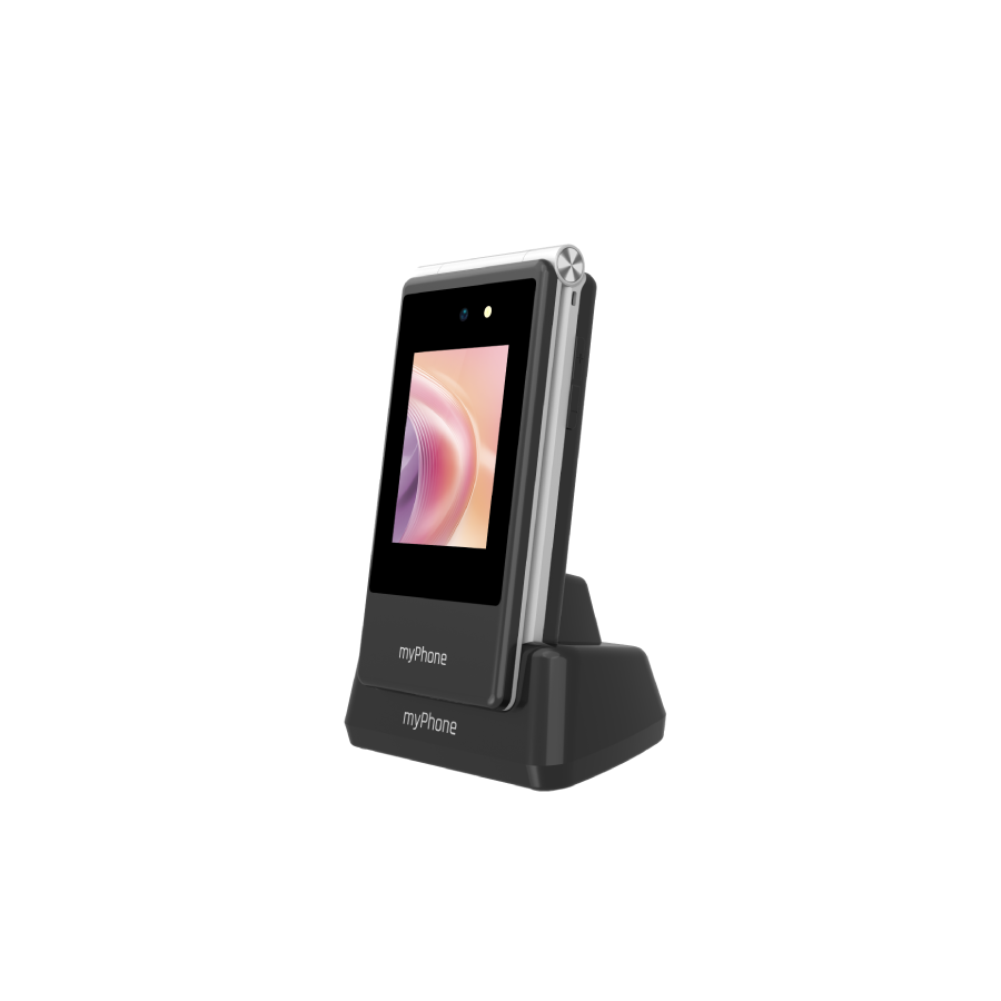 myPhone | Tango 2 | TEL001110 | 4G Feature Phone | Dual Screen | 3.5" IPS | Dual-SIM | 1700 mAh | Black/Silver