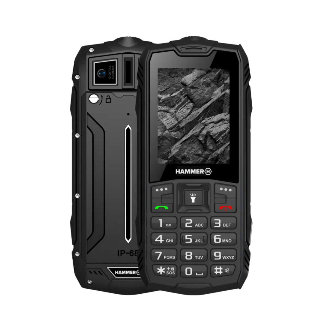 Hammer | Rock | TEL000780 | 2G Feature Phone | 2.4" TFT | Dual-SIM | 1800 mAh | Black
