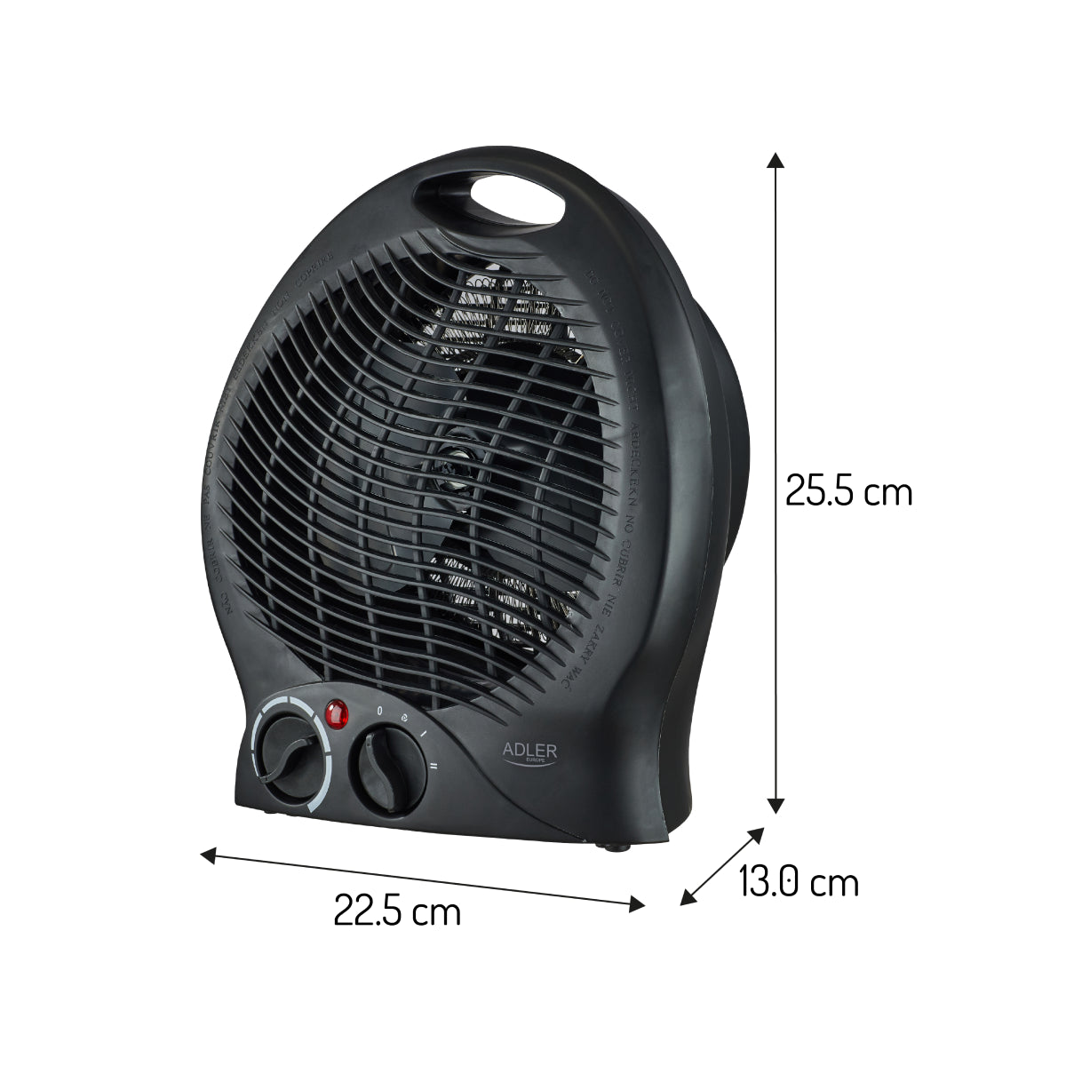 Adler | AD 7761 | Fan Heater | 2000 W | 2 Power Levels | Black