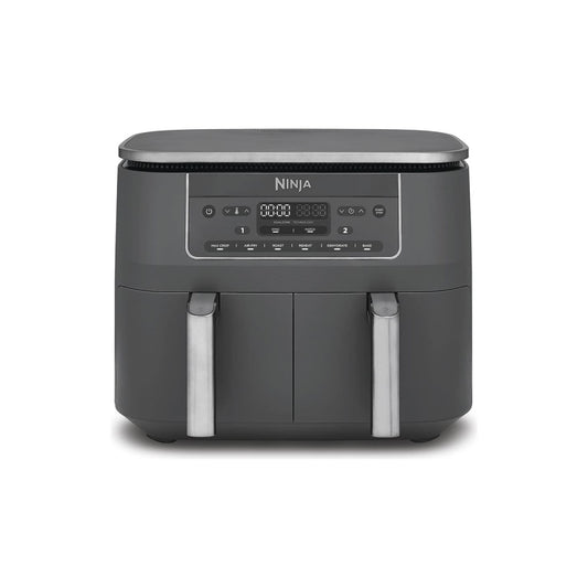 NINJA | DZ300EU | Doppel-Heißluftfritteuse | 2400 W | 7,6 L | 6 Programme | Grau