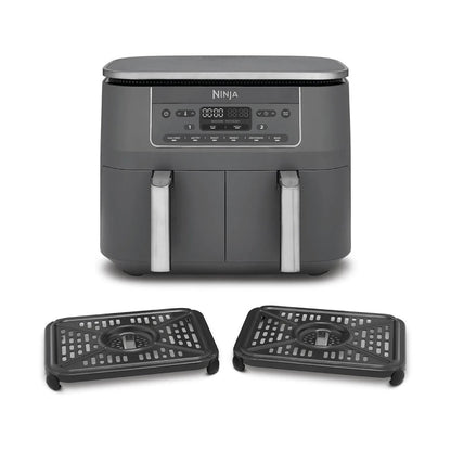 NINJA | DZ300EU | Double Hot Air Fryer | 2400 W | 7.6 L | 6 Programs | Grey