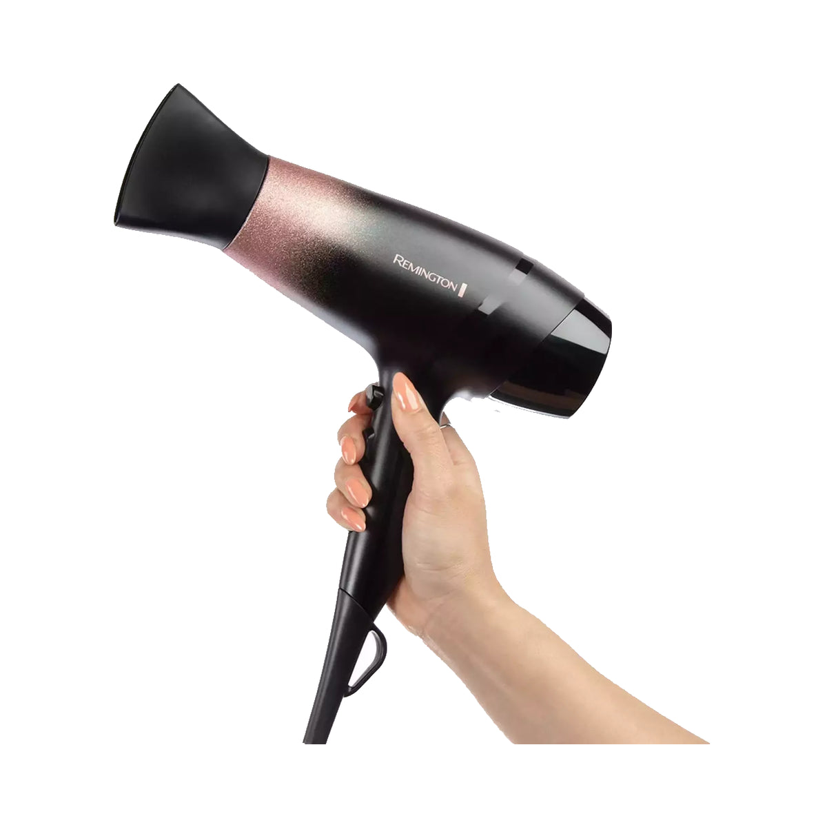 Remington | D5305 | Rose Shimmer Hair Dryer | Hairdryer | 2200 W | Ionic | 3 Heat Settings | 2 Speed Settings | Black/Rose