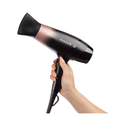 Remington | D5305 | Rose Shimmer Hair Dryer | Hairdryer | 2200 W | Ionic | 3 Heat Settings | 2 Speed Settings | Black/Rose