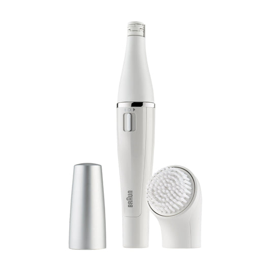 Braun | SE810 | Face 810 | Gesichts-Epilierer & Reinigungsbürste | Wet & Dry | 10 Pinzetten | Weiß/Silber