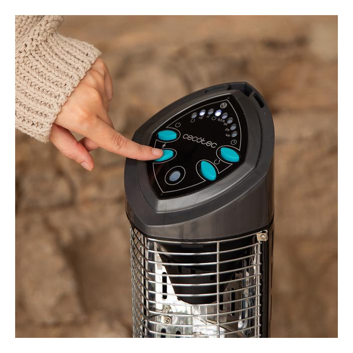 Cecotec | ReadyWarm 1000 Power Tower | 8265 | Halogen Heater | 1000 W | 2 Power Levels | 90° Oscillation | Remote Control | Black | IP55