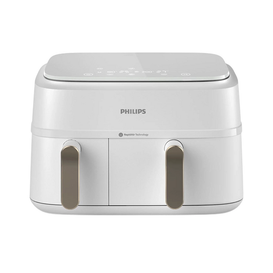 Philips | NA353/10 | 3000er Serie Dual-Basket Heißluftfritteuse | 2750 W | 9 L | 8 Programme | Rapid Air Plus | Weiß