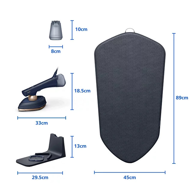 Philips | GC215/20 | OneTurn | 2-in-1 Steam Iron & Steamer | 1800 W | 45 g/min | 90 g/min | 200+300 ml | Blue