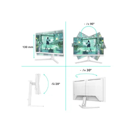 Philips | 24M2N3201P/00 | Evnia 3000 | 24" | Fast IPS | Full HD | 260 Hz | 0.3 ms | White