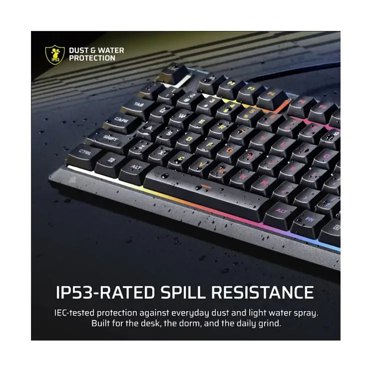 Corsair | Gaming Keyboard | SKIFF 100 PLUS | Wired | Backlit 10 zone RGB | Membrane | US | Black
