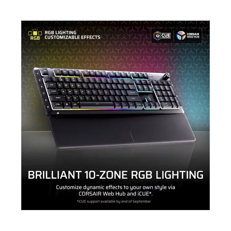 Corsair | Gaming Keyboard | SKIFF 100 PLUS | Wired | Backlit 10 zone RGB | Membrane | US | Black