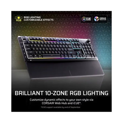 Corsair | Gaming Keyboard | SKIFF 100 PLUS | Wired | Backlit 10 zone RGB | Membrane | US | Black