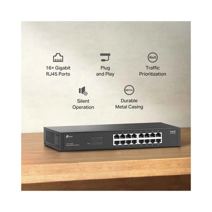 TP-Link | LiteWave | LS1016G | 16-Port Gigabit Desktop/Rackmount Switch