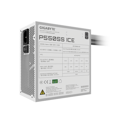 Gigabyte | GP-P550SS ICE GEU1 | P550SS ICE | PSU | 550 W | 80 PLUS Silver | White