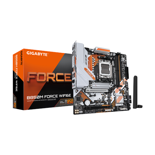 GIGABYTE | B850M FORCE WF6E | AMD B850 | Socket AM5 | DDR5 | Micro ATX | Wi-Fi 6E
