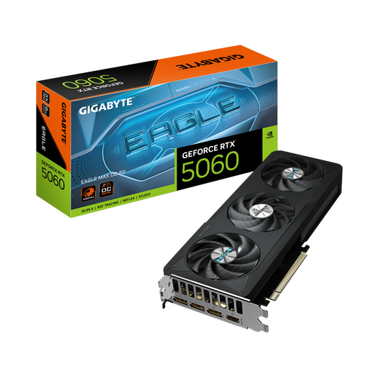 GIGABYTE | GeForce RTX 5060 EAGLE MAX OC | Graphics Card | 8GB GDDR7 | GV-N5060EAGLEMAX OC-8GD
