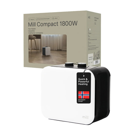 Mill | Compact PTC Fan Heater | CUS1800MECW | 1800 W | White
