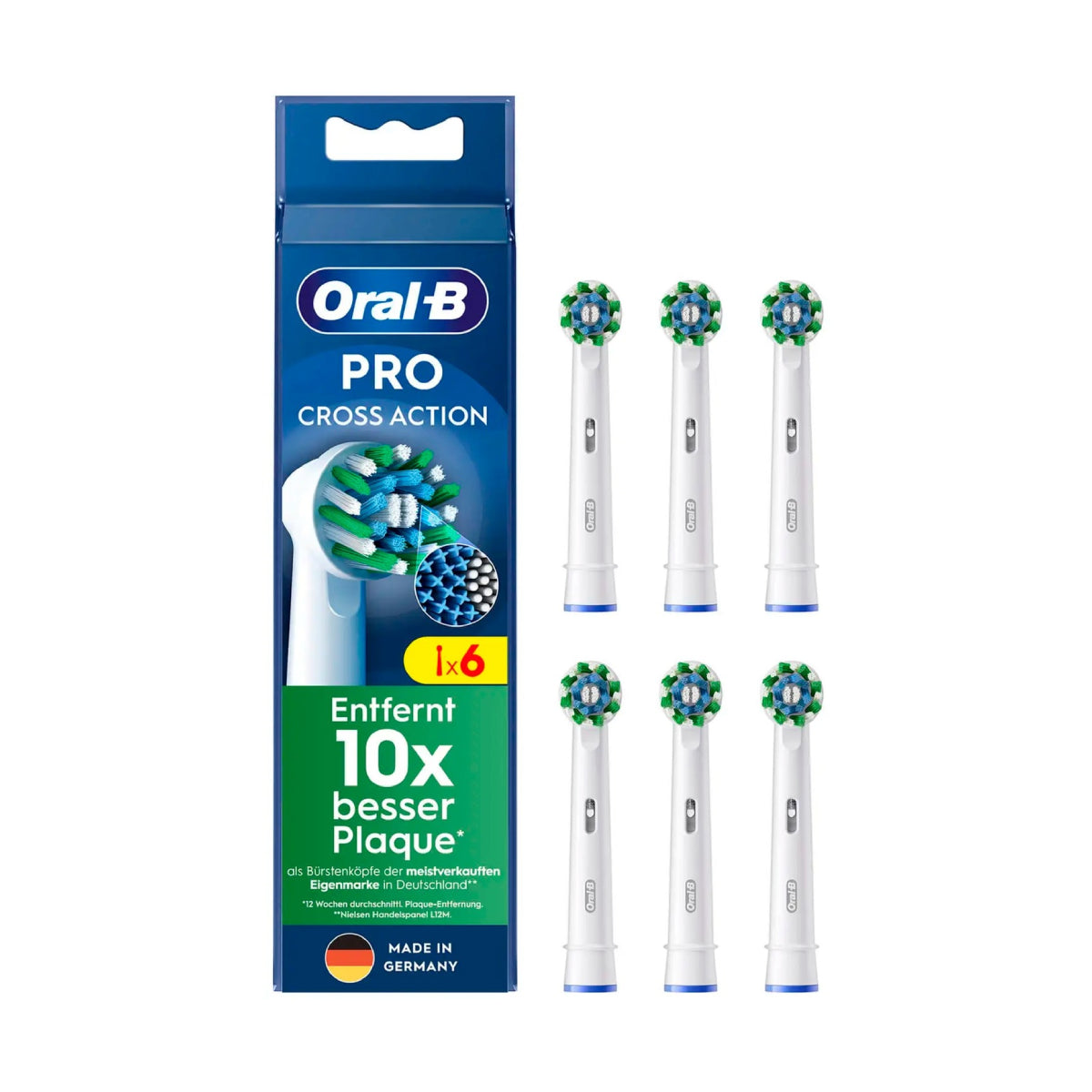 ORAL-B | Pro Cross Action | Replaceable Toothbrush Heads | 6-pack | White