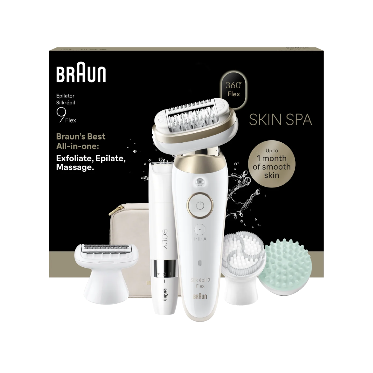 BRAUN | SES9-481 3D | Silk-épil 9 Flex SkinSpa | Epilator | Wet & Dry | White / Gold