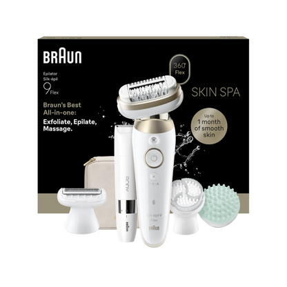 BRAUN | SES9-481 3D | Silk-épil 9 Flex SkinSpa | Epilator | Wet & Dry | White / Gold