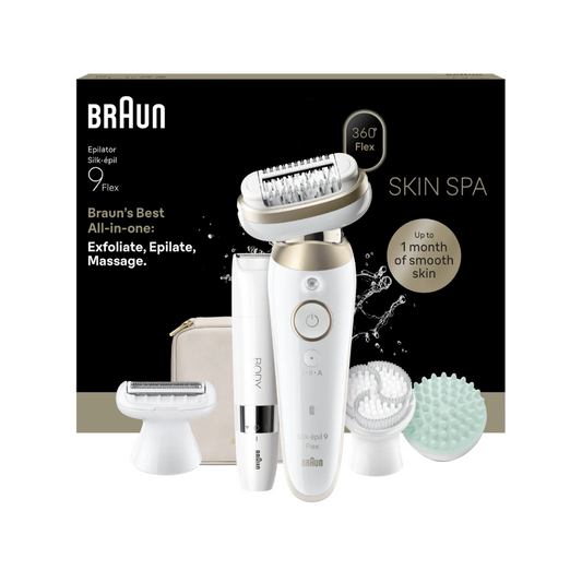 BRAUN | SES9-481 3D | Silk-épil 9 Flex SkinSpa | Epilator | Wet & Dry | White / Gold