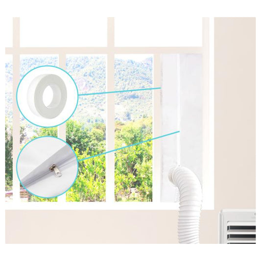 Cecotec | 8158 | Fensterabdichtungs-Set | Für Klimageräte | 100 % Polyester | Weiß