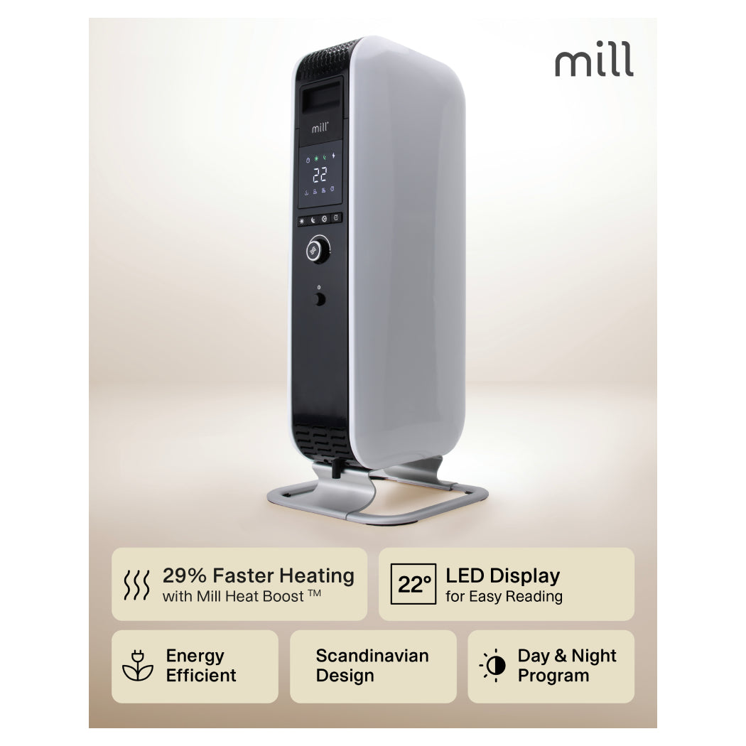 Mill | AB-H1000DN | Oil Filled Radiator | 1000 W | 3 Heat Settings | 12–16 m³ | White