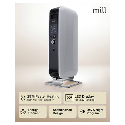 Mill | AB-H1000DN | Oil Filled Radiator | 1000 W | 3 Heat Settings | 12–16 m³ | White