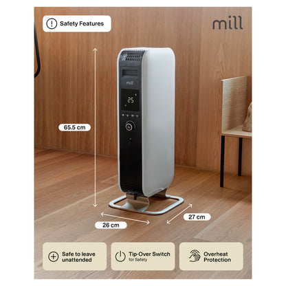 Mill | AB-H1000DN | Oil Filled Radiator | 1000 W | 3 Heat Settings | 12–16 m³ | White