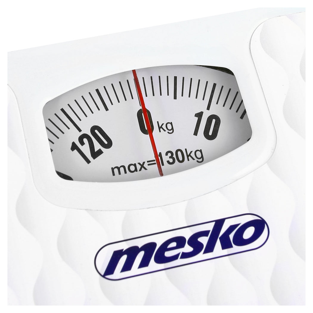Mesko | MS 8160 | Mechanical Bathroom Scales | Max. 130 kg | White