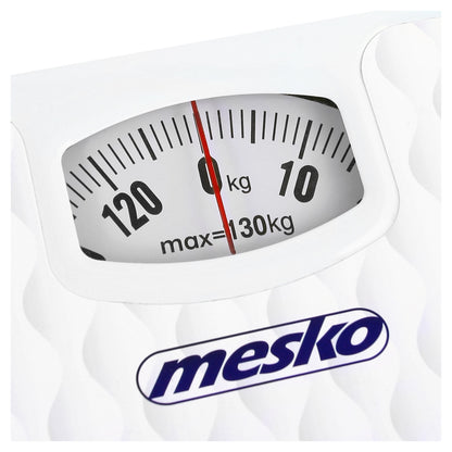 Mesko | MS 8160 | Mechanical Bathroom Scales | Max. 130 kg | White