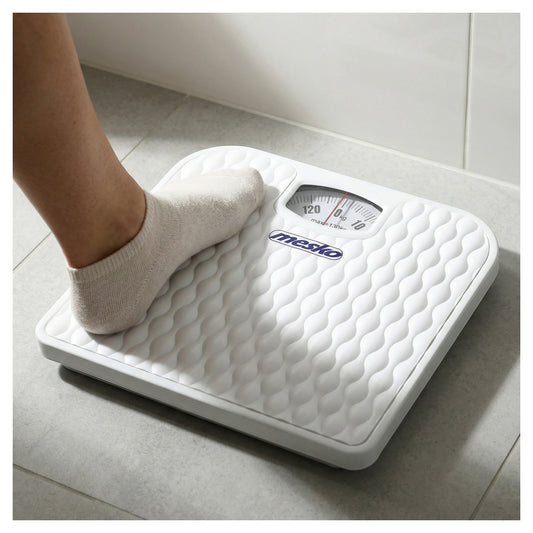 Mesko | MS 8160 | Mechanical Bathroom Scales | Max. 130 kg | White