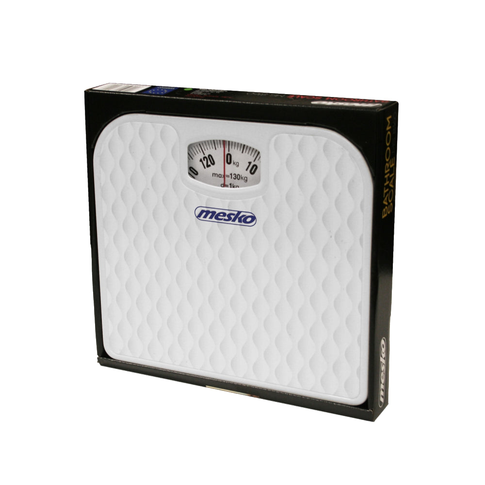 Mesko | MS 8160 | Mechanical Bathroom Scales | Max. 130 kg | White
