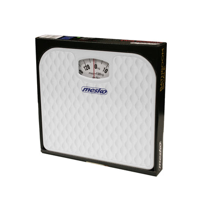 Mesko | MS 8160 | Mechanical Bathroom Scales | Max. 130 kg | White
