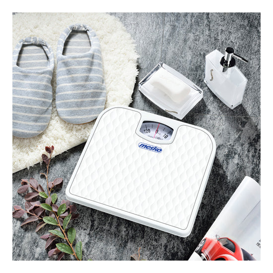 Mesko | MS 8160 | Mechanical Bathroom Scales | Max. 130 kg | White
