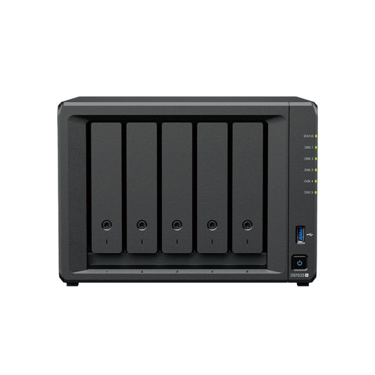 Synology | DS1525+ | 5-Bay NAS | AMD Ryzen V1500B | 8 GB DDR4 ECC | 2.5GbE | Black