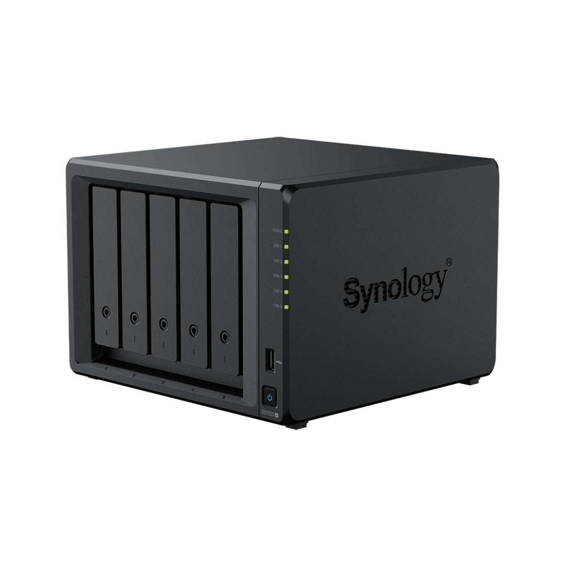 Synology | DS1525+ | 5-Bay NAS | AMD Ryzen V1500B | 8 GB DDR4 ECC | 2.5GbE | Black