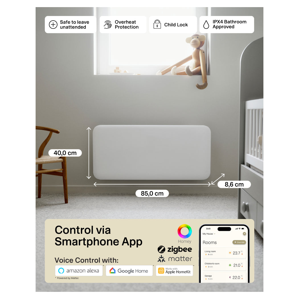 Mill | PA1000WIFI4 | Invisible Smart WiFi Panel Heater | 1000 W | 12–16 m² | White | IPX4
