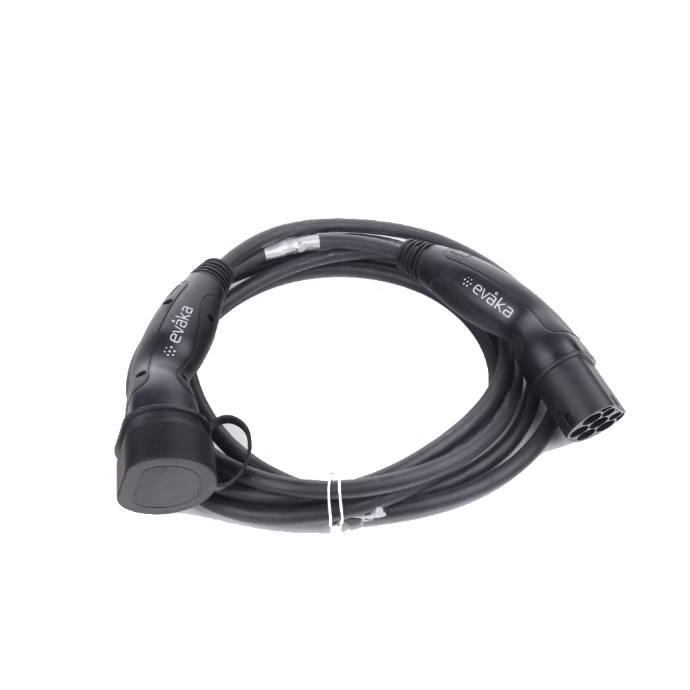 Evaka | ITGAM3872 | EV Charging Cable | Type 2 - Type 2 | 22 kW | 32 A | 7 m | Black
