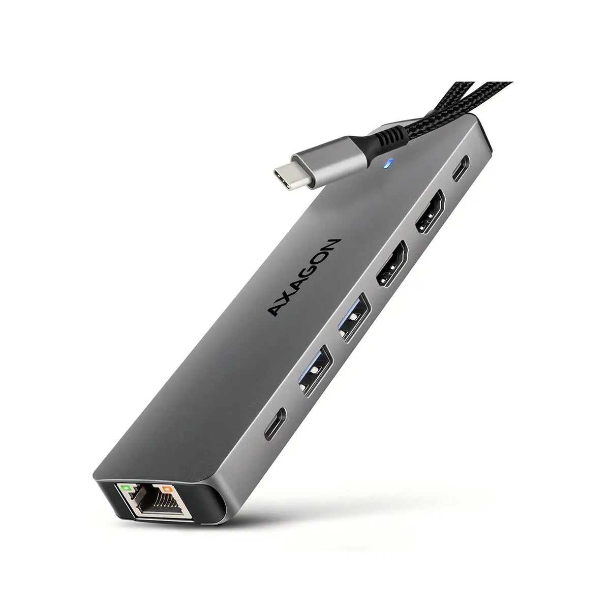 AXAGON | Docking station | DUAL 4K DISPLAY 7in1 Hub | HMC-7HX2 | 100 W | Grey