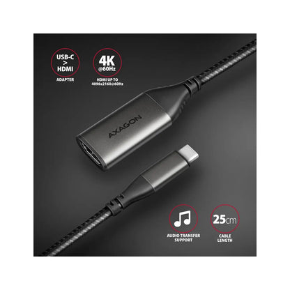 AXAGON | USB-C to HDMI 2.0a Active Adapter | RVC-HI2M | Black